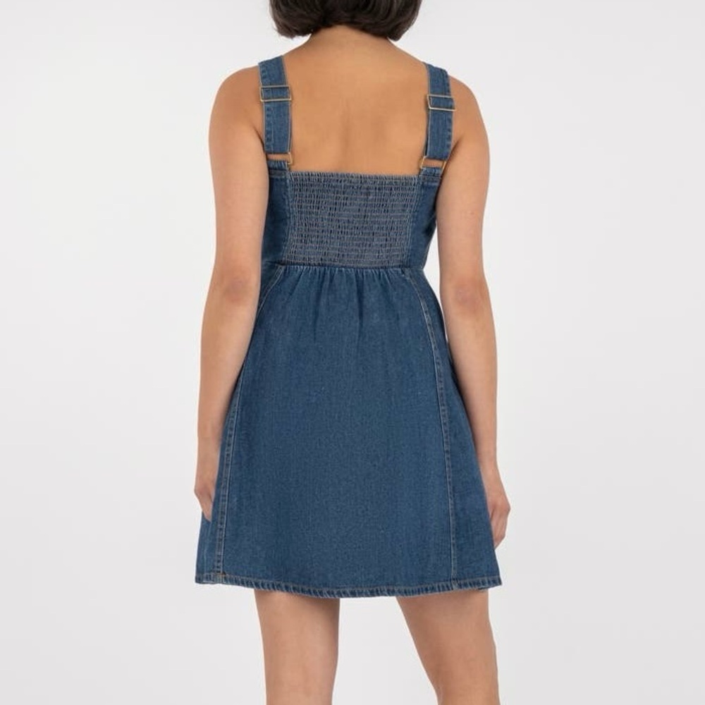 NWT KUT from the Kloth Emiko Sweetheart Denim Mini Dress Dark Wash Size L - Picture 3 of 15